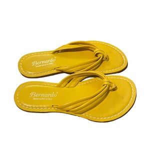 Bernardo handcrafted in Italy yellow flip flop.